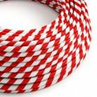 ERM39 Candy Cane Vertigo HD Round Electrical Fabric Cloth Cord Cable