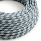 ERM40 Light Blue & Avio Blue Vertigo HD Round Electrical Fabric Cloth Cord Cable