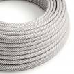 ERM46 White & Aluminium Vertigo HD Round Electrical Fabric Cloth Cord Cable