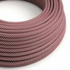 ERM47 Pink & Maroon Vertigo HD Round Electrical Fabric Cloth Cord Cable