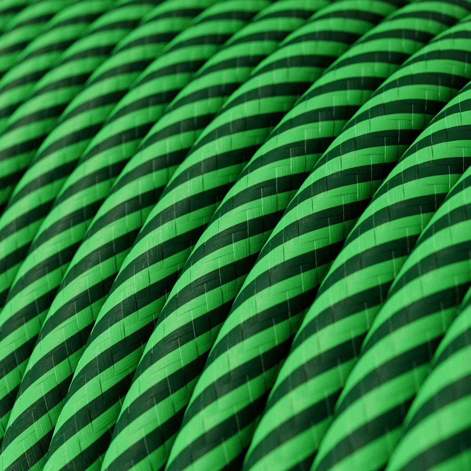 ERM48 Kiwi & Dark Green Vertigo HD Round Electrical Fabric Cloth Cord Cable
