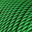 ERM48 Kiwi & Dark Green Vertigo HD Round Electrical Fabric Cloth Cord Cable