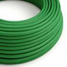 ERM48 Kiwi & Dark Green Vertigo HD Round Electrical Fabric Cloth Cord Cable