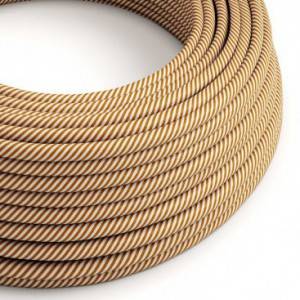 ERM49 White & Whiskey Vertigo HD Round Electrical Fabric Cloth Cord Cable
