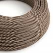 ERM51 Sand & Dark Brown Vertigo HD Round Electrical Fabric Cloth Cord Cable