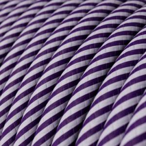 ERM52 Lilac & Dark Purple Vertigo HD Round Electrical Fabric Cloth Cord Cable