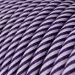 ERM52 Lilac & Dark Purple Vertigo HD Round Electrical Fabric Cloth Cord Cable