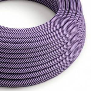 ERM52 Lilac & Dark Purple Vertigo HD Round Electrical Fabric Cloth Cord Cable