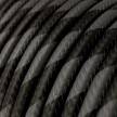 ERM54 Graphite & Black Vertigo HD Wide Stripes Round Electrical Fabric Cloth Cord Cable