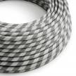 ERM55 Silver & Grey Vertigo HD Round Electrical Fabric Cloth Cord Cable