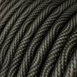 ERM67 Black and Grey Vertigo HD Optical Round Electrical Fabric Cloth Cord Cable