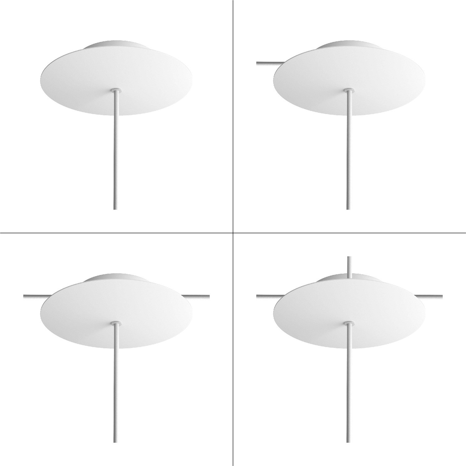 1 Hole - LARGE Round Ceiling Rose Canopy Kit - Rose One System