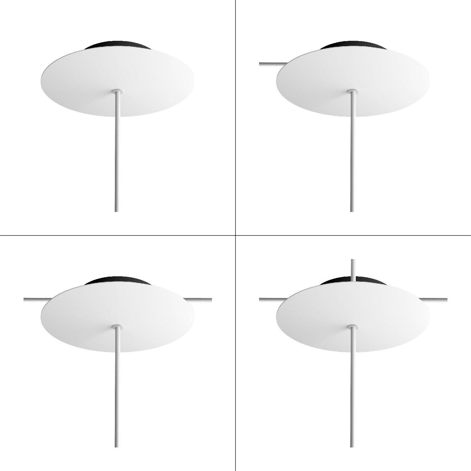 1 Hole - LARGE Round Ceiling Rose Canopy - 200mm