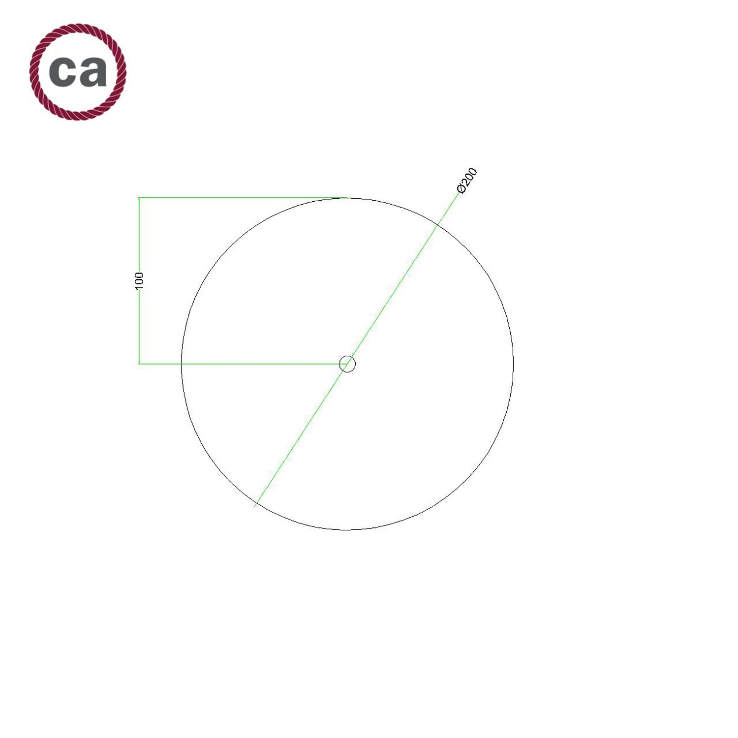1 Hole - LARGE Round Ceiling Rose Canopy - 200mm