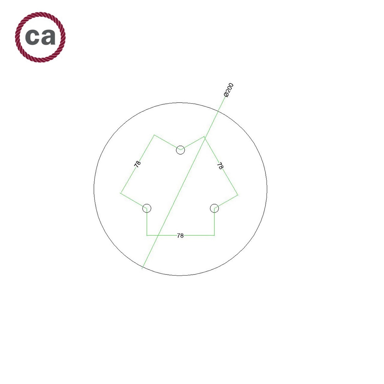 3 Hole - LARGE Ceiling Rose - 200mm