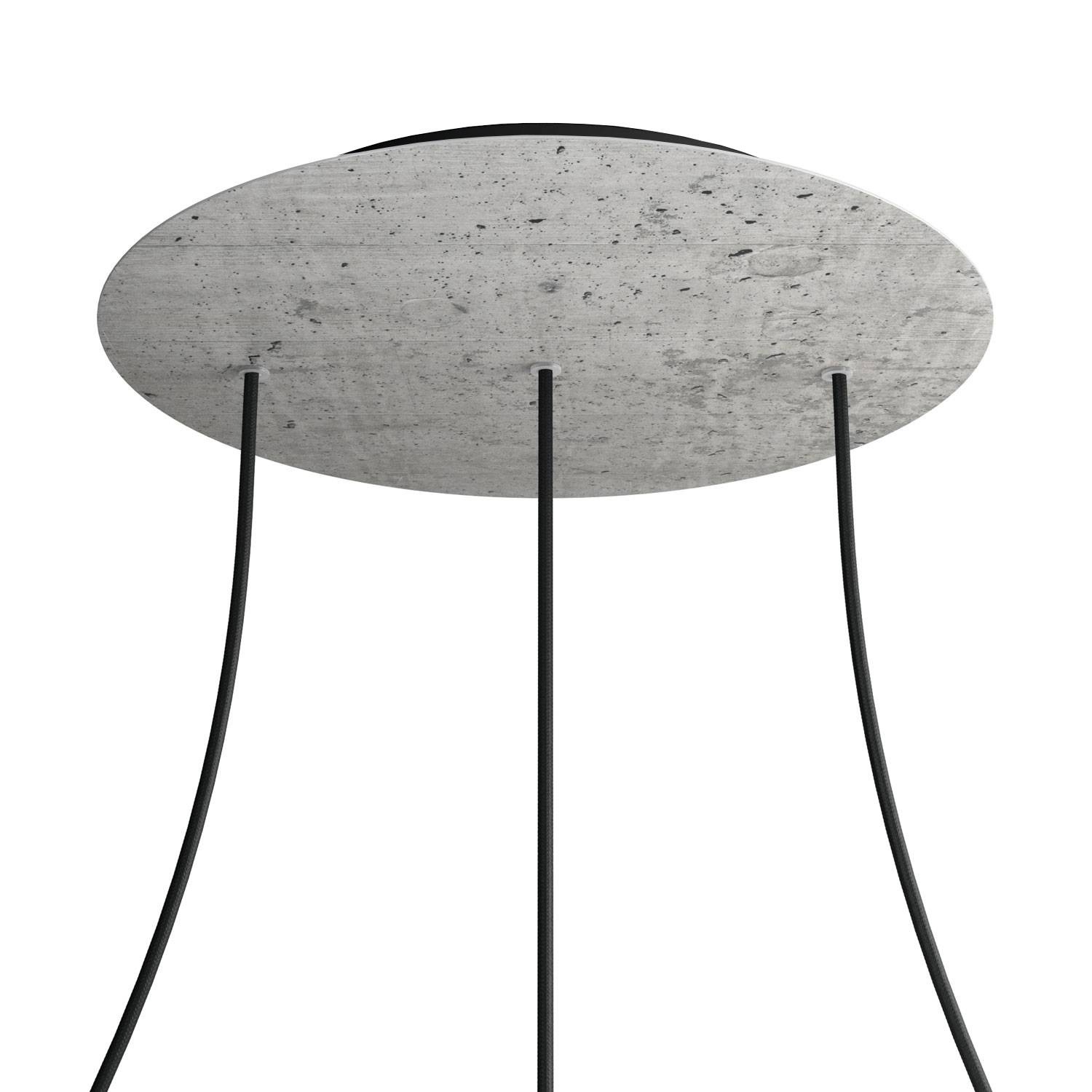 3 Hole in line - EXTRA LARGE Round Ceiling Rose Canopy- 400mm
