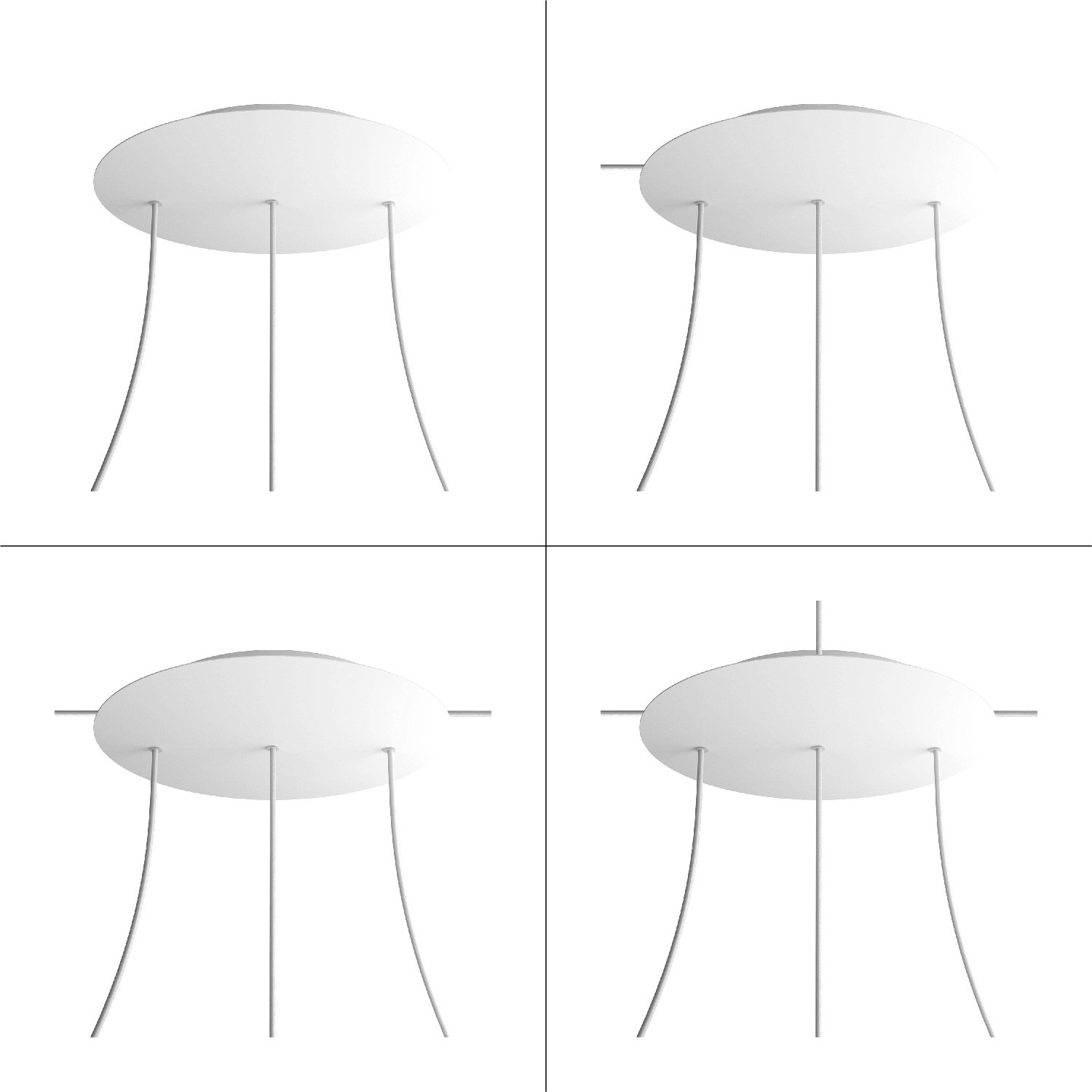 3 Hole in line - EXTRA LARGE Round Ceiling Rose Canopy- 400mm