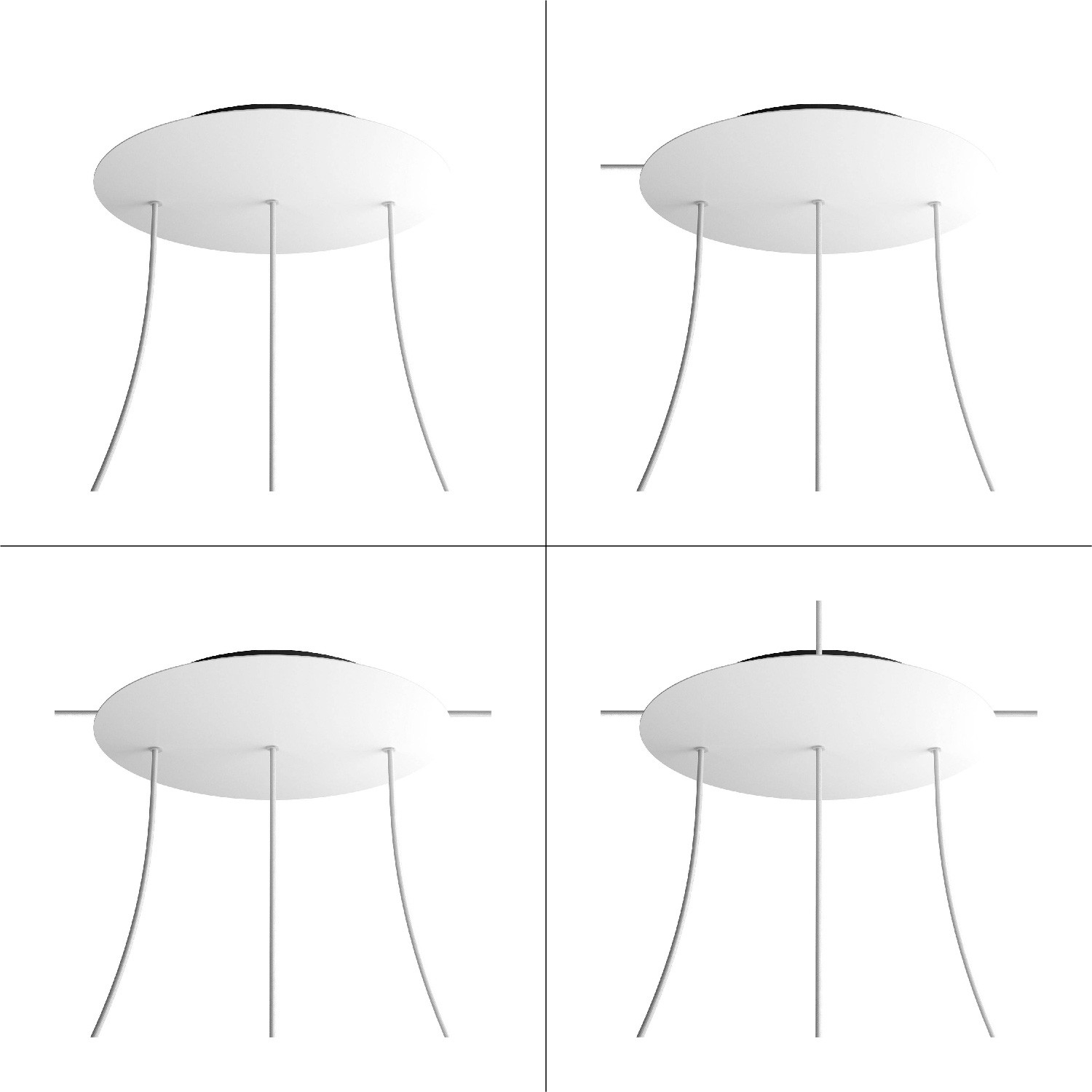 3 Hole in line - EXTRA LARGE Round Ceiling Rose Canopy- 400mm