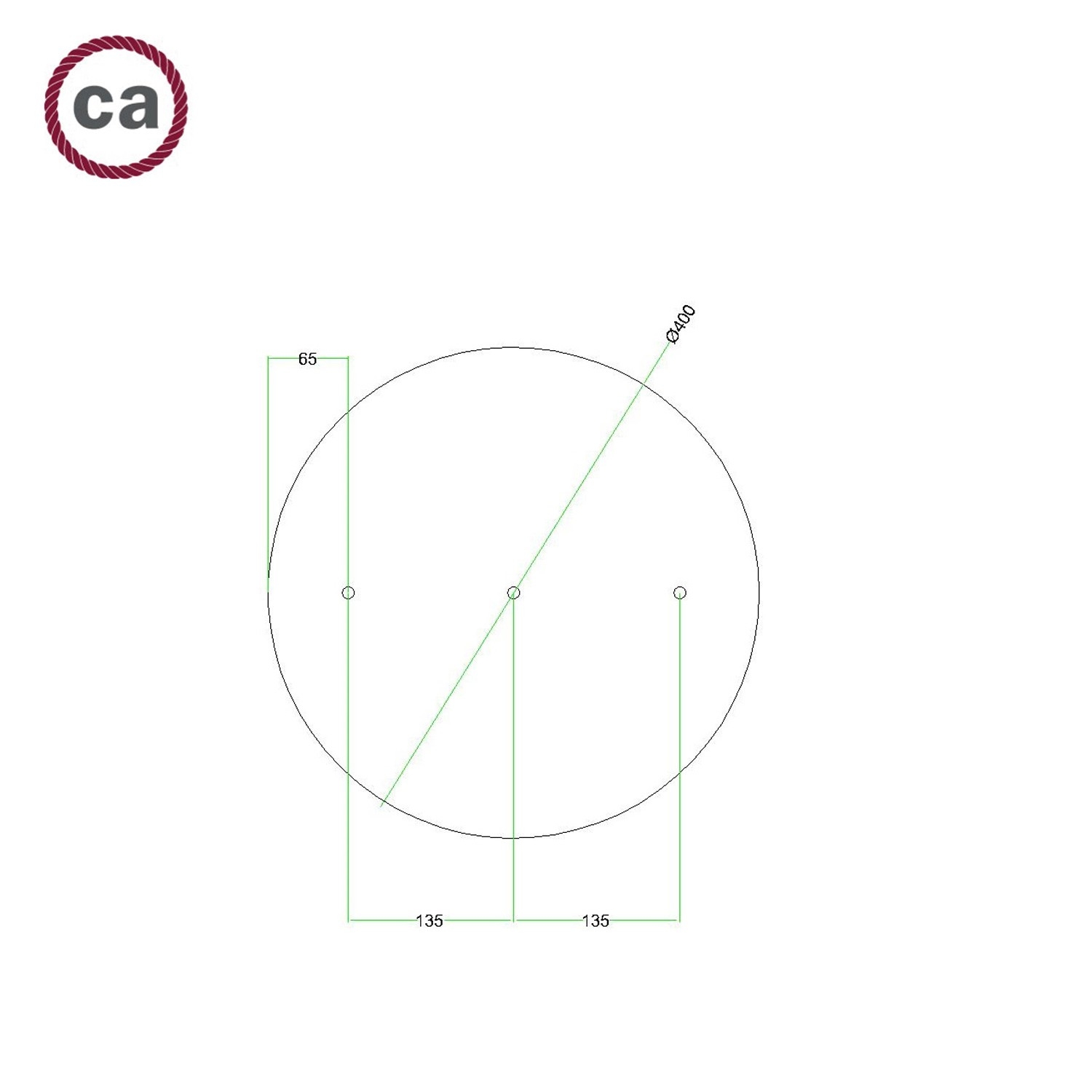 3 Hole Line - EXTRA LARGE Ceiling Rose- 400mm