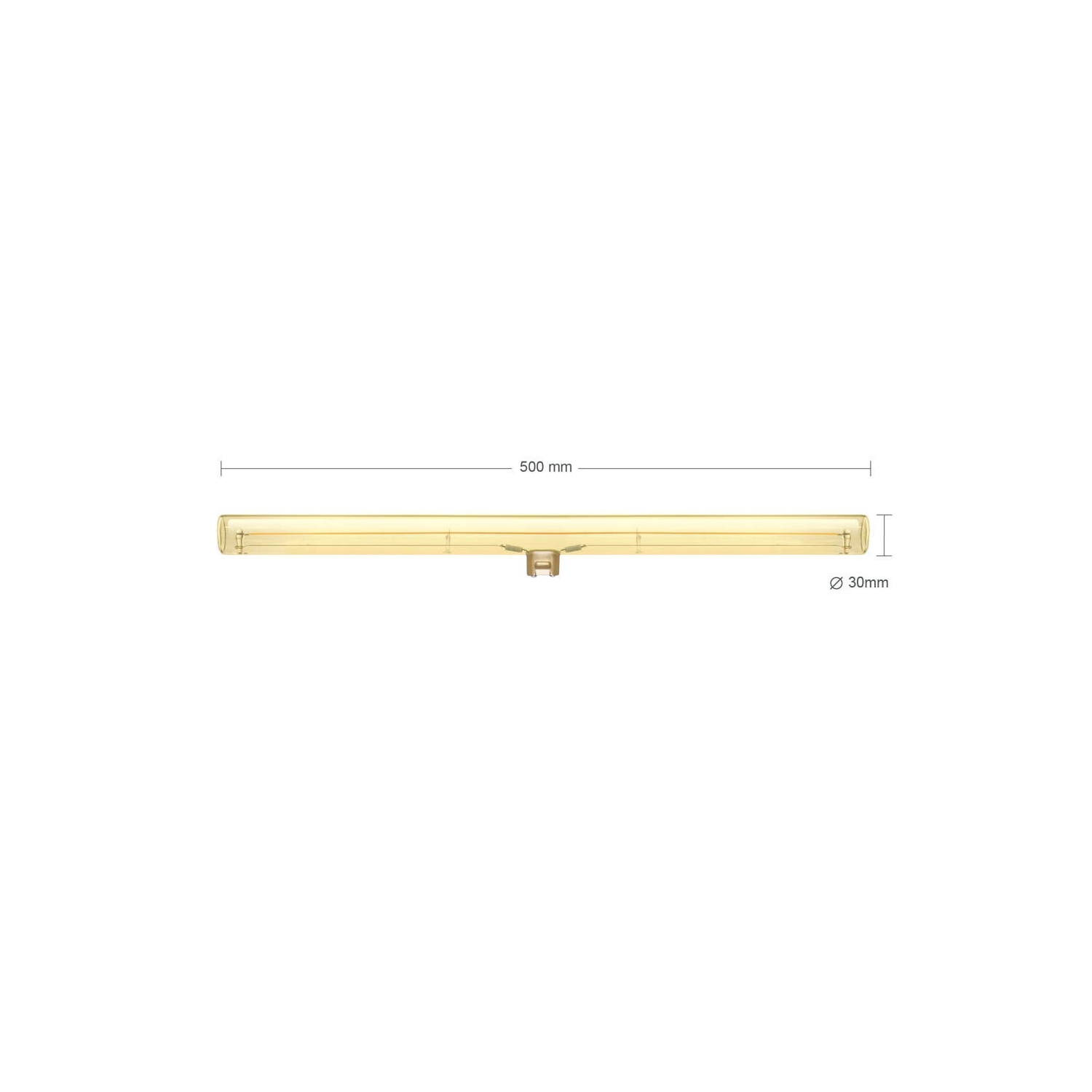 S14d LED linear line tube gold light bulb - 500 mm lenght 8W 2000K dimmable - for Syntax