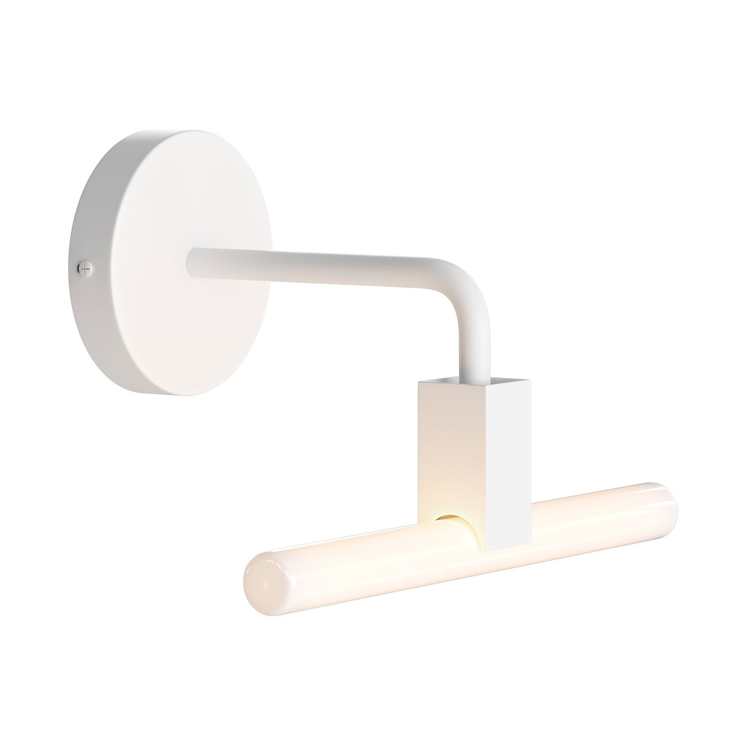 Architectural linear tube wall light with S14d Syntax socket & metal black bend extension pipe