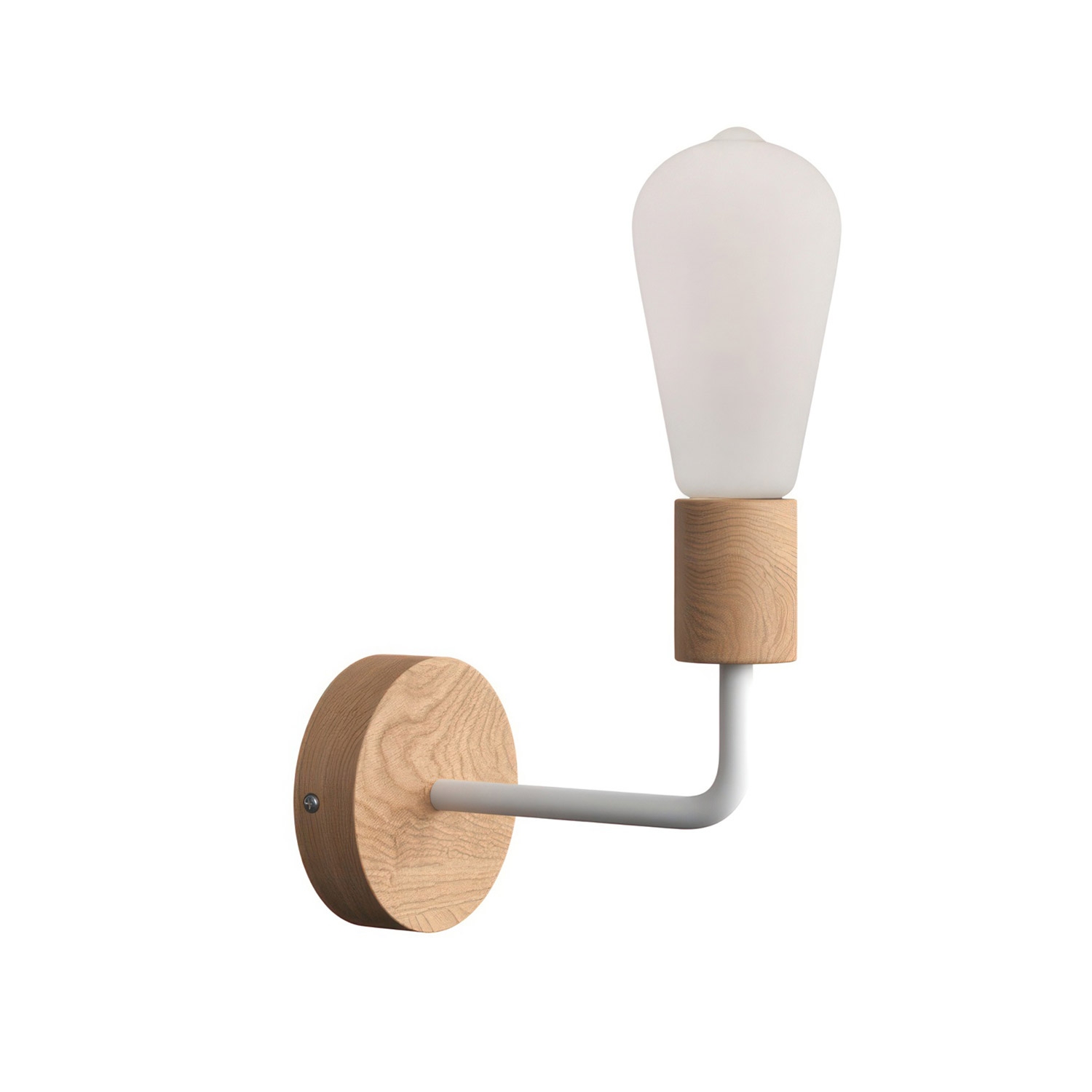 Fermaluce Wood, wooden wall light with bent extension