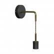 Fermaluce Leather, leather covered wooden wall light with bent extension and pendant lamp holder