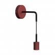 Fermaluce Leather, leather covered wooden wall light with bent extension and pendant lamp holder