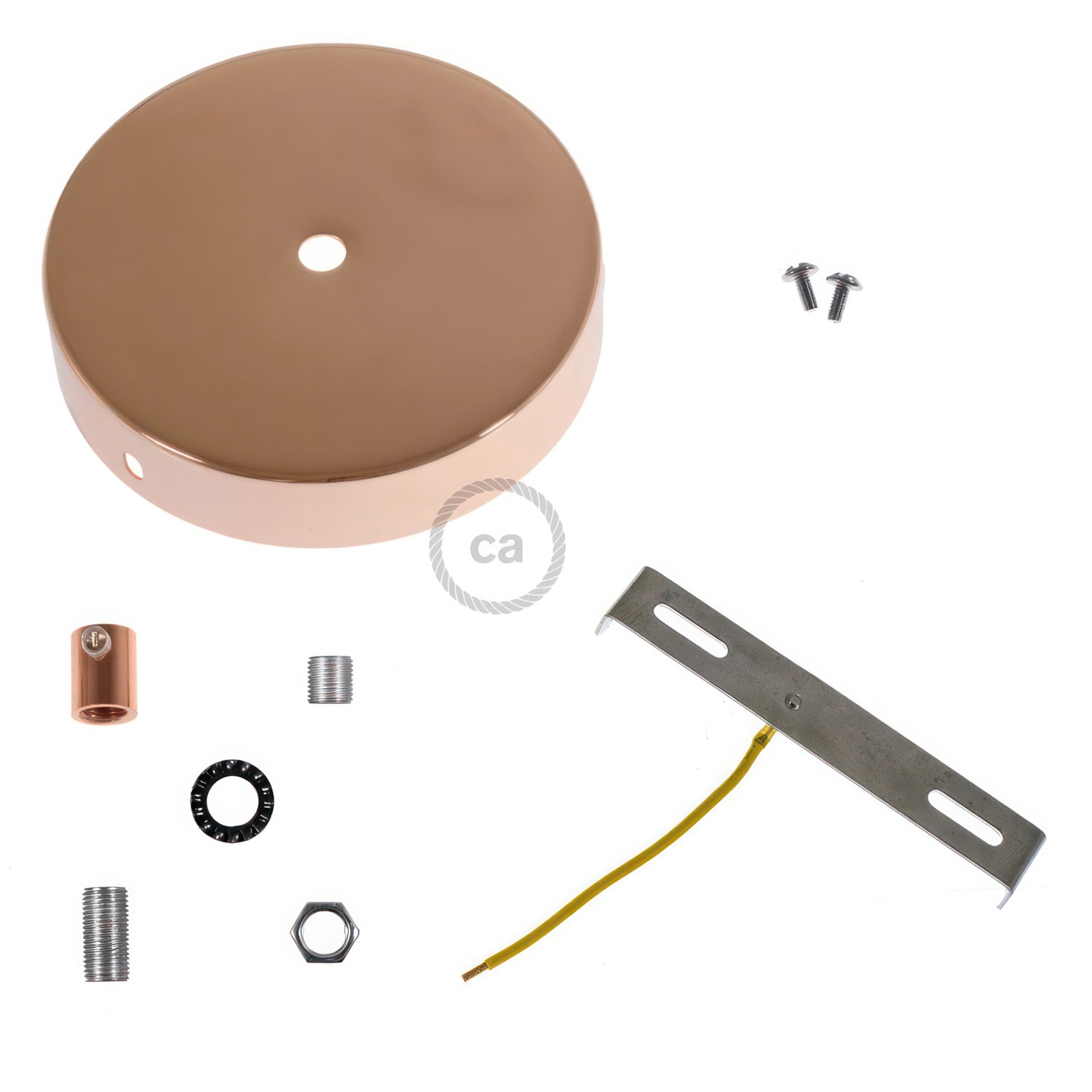 Cylindrical metal ceiling rose kit