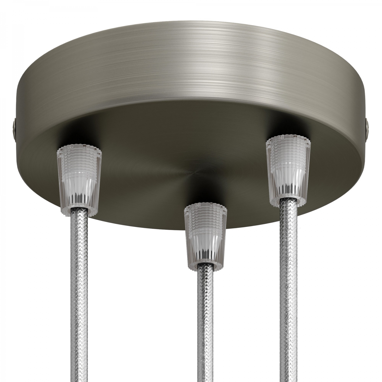 Cylindrical metal 3-hole ceiling rose kit