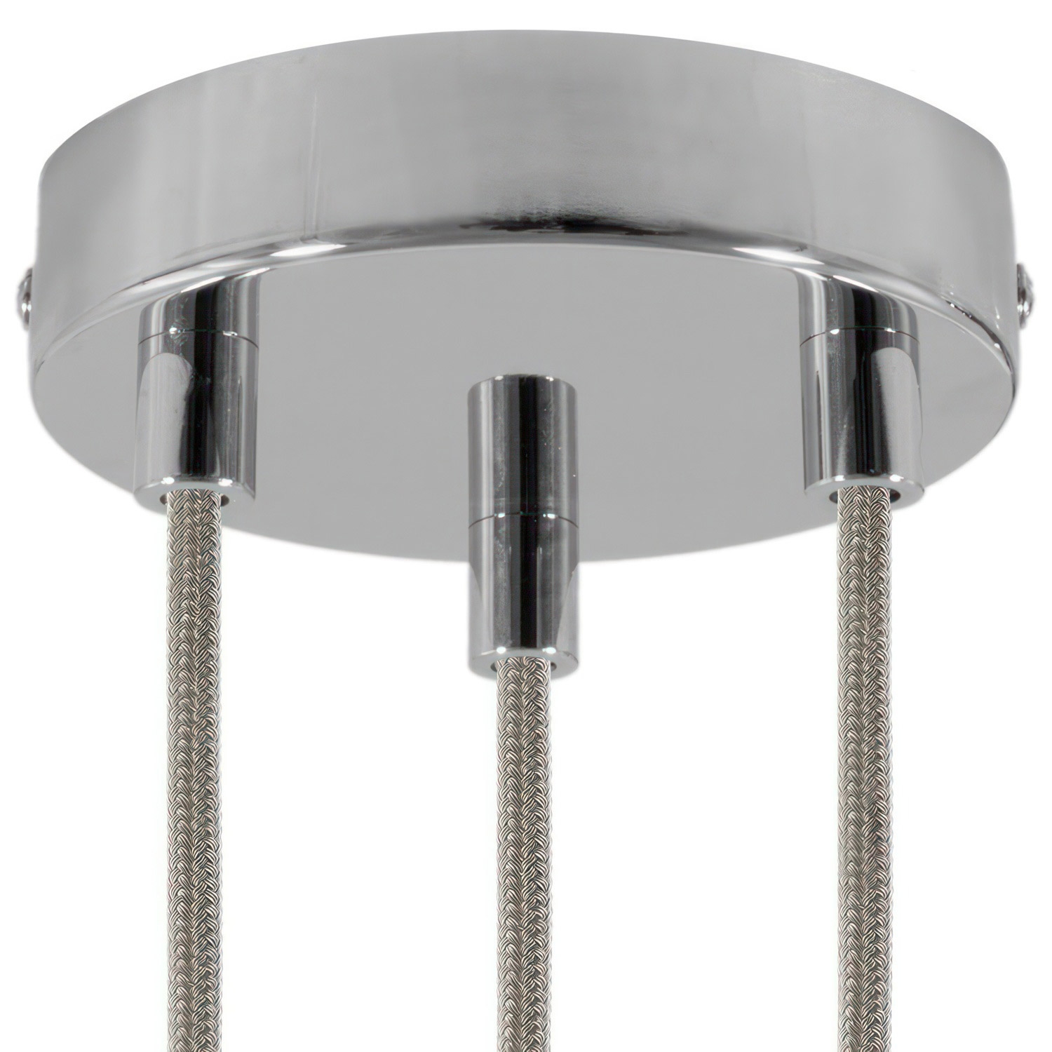 Cylindrical metal 3-hole ceiling rose kit