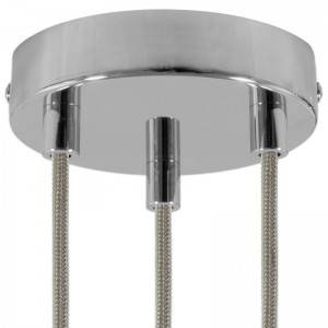 Cylindrical metal 3-hole ceiling rose kit