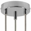 Cylindrical metal 3-hole ceiling rose kit