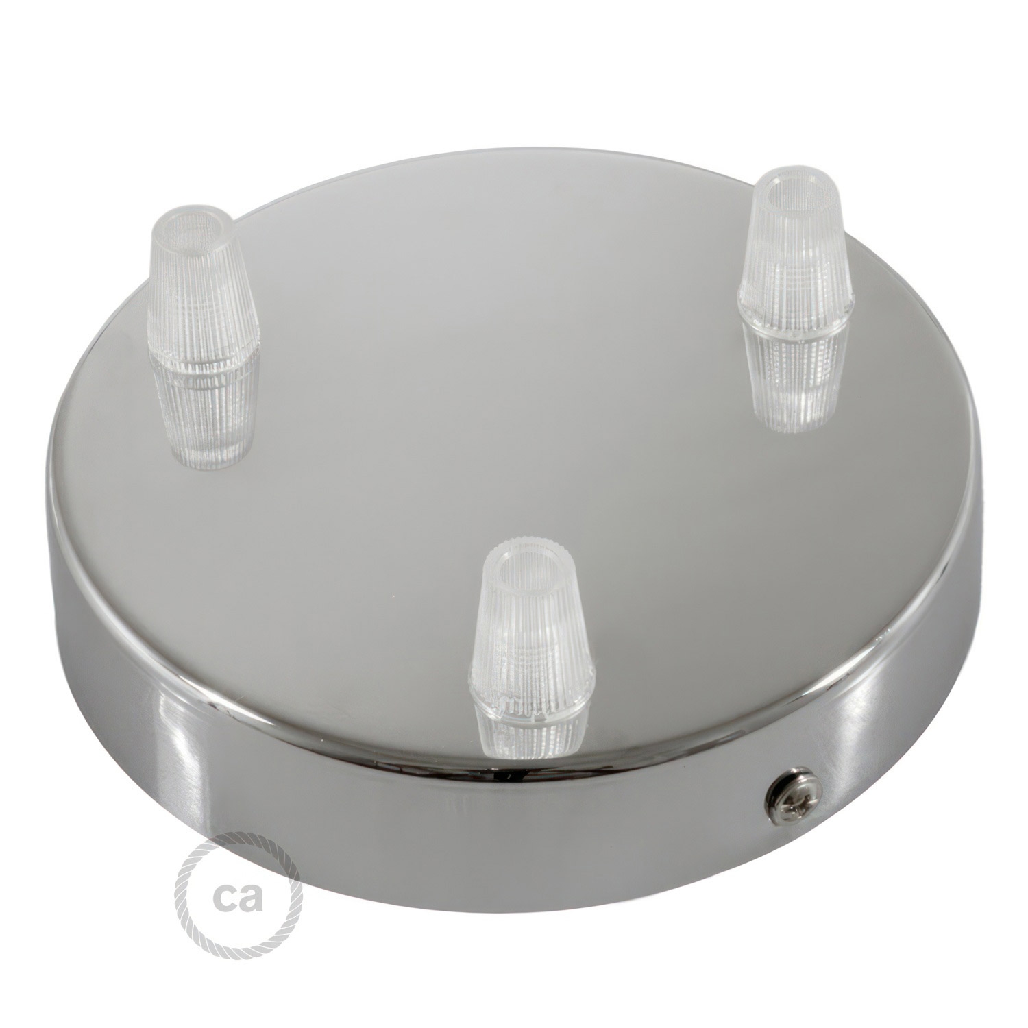 Cylindrical metal 3-hole ceiling rose kit