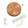 Cylindrical metal 3-hole ceiling rose kit