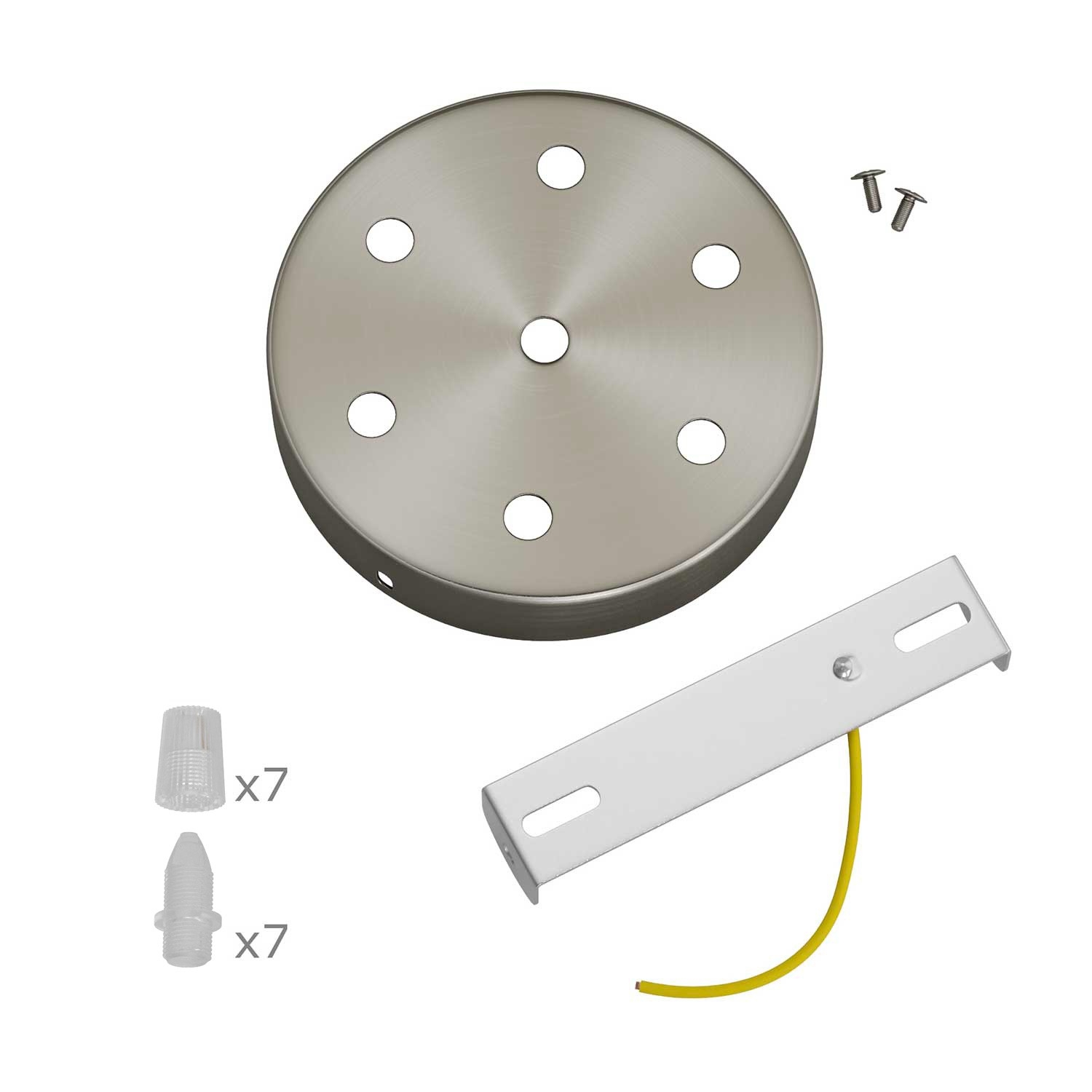 Cylindrical metal 7-hole ceiling rose kit