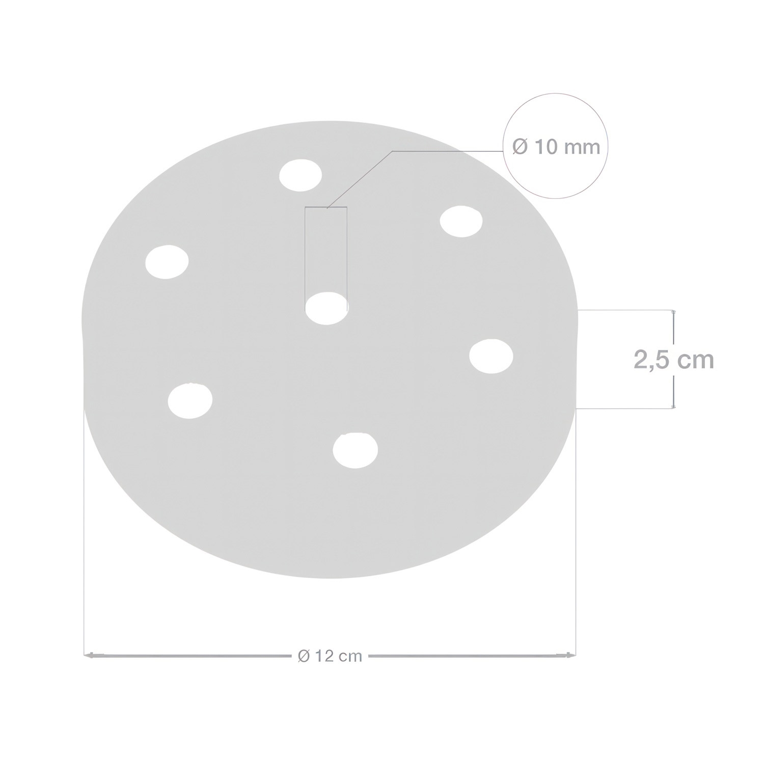 Cylindrical metal 7-hole ceiling rose kit