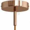 Cylindrical metal ceiling rose kit with 7 cm cable clamp