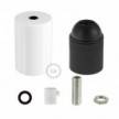 Cylindrical metal E27 lamp holder kit