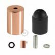 Cylindrical metal E27 lamp holder kit