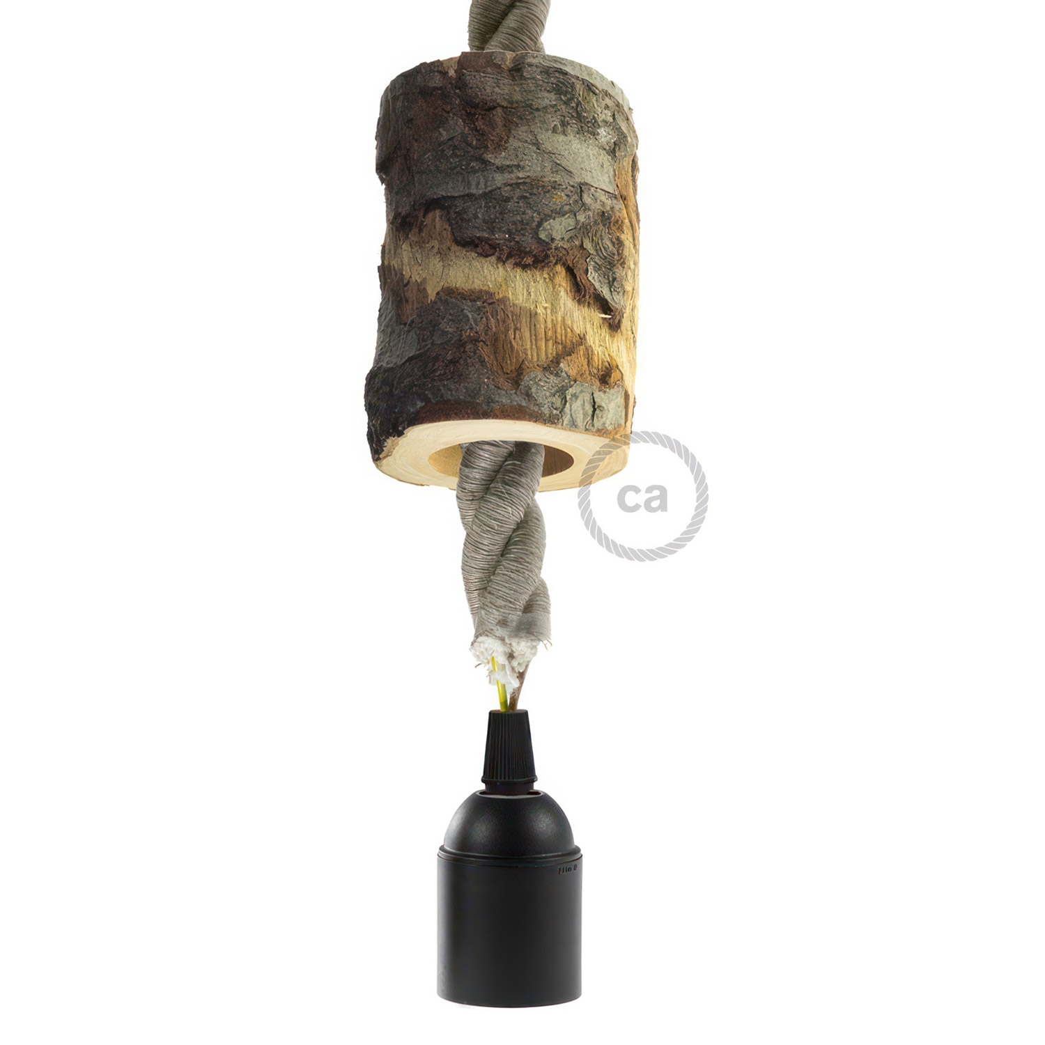 Small bark E27 lamp holder kit