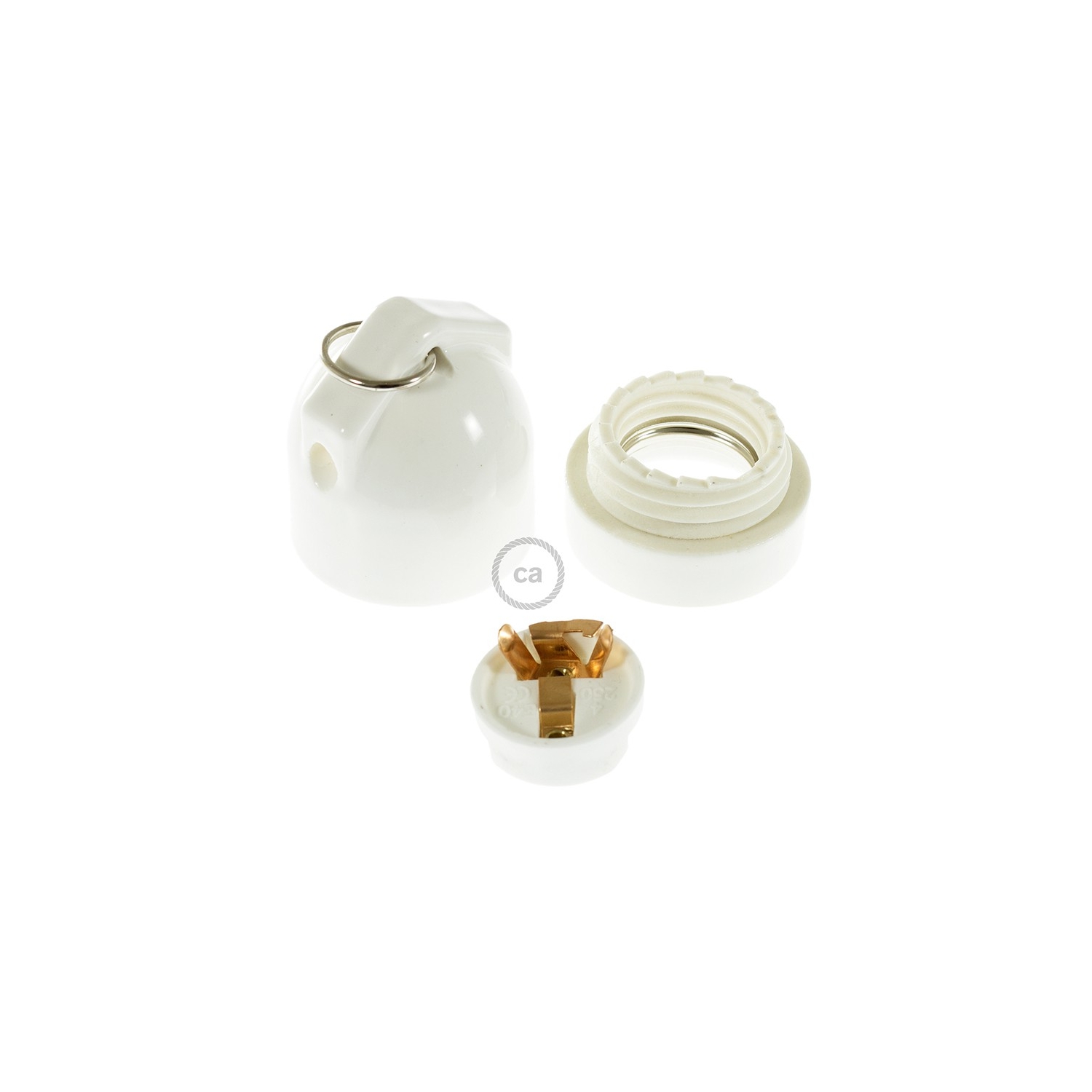 Double entry porcelain E27 lamp holder kit