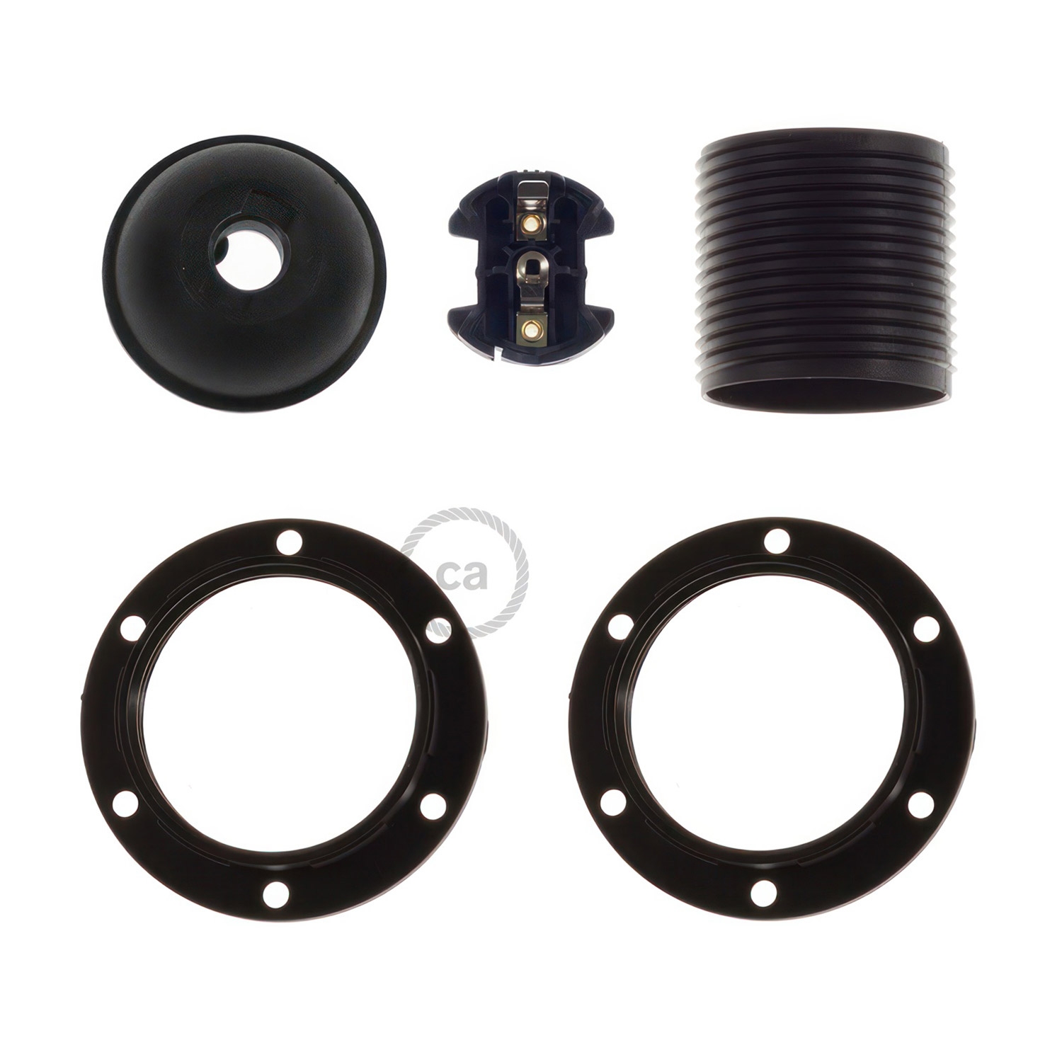 Thermoplastic E27 lamp holder kit for lampshade