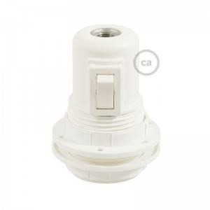 Thermoplastic E27 lamp holder kit for lampshade with switch