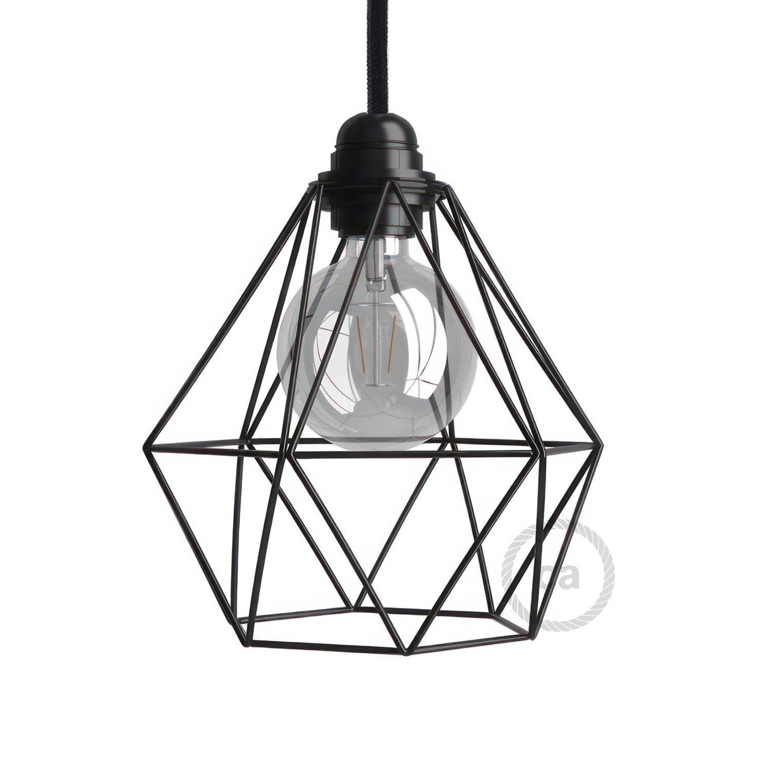 Naked light bulb cage metal lampshade Diamond with E27 fitting