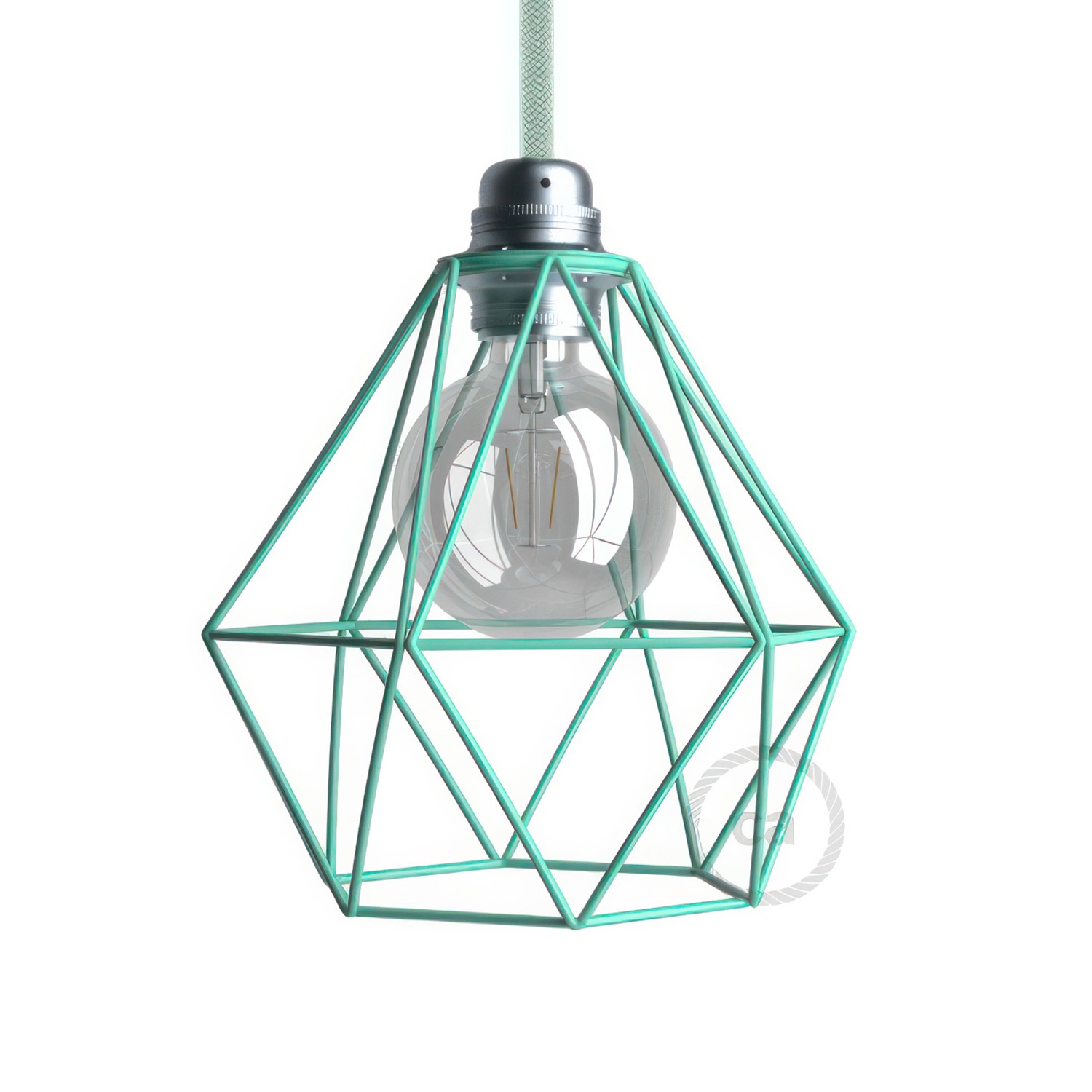 Naked light bulb cage metal lampshade Diamond with E27 fitting