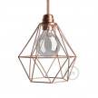 Naked light bulb cage metal lampshade Diamond with E27 fitting