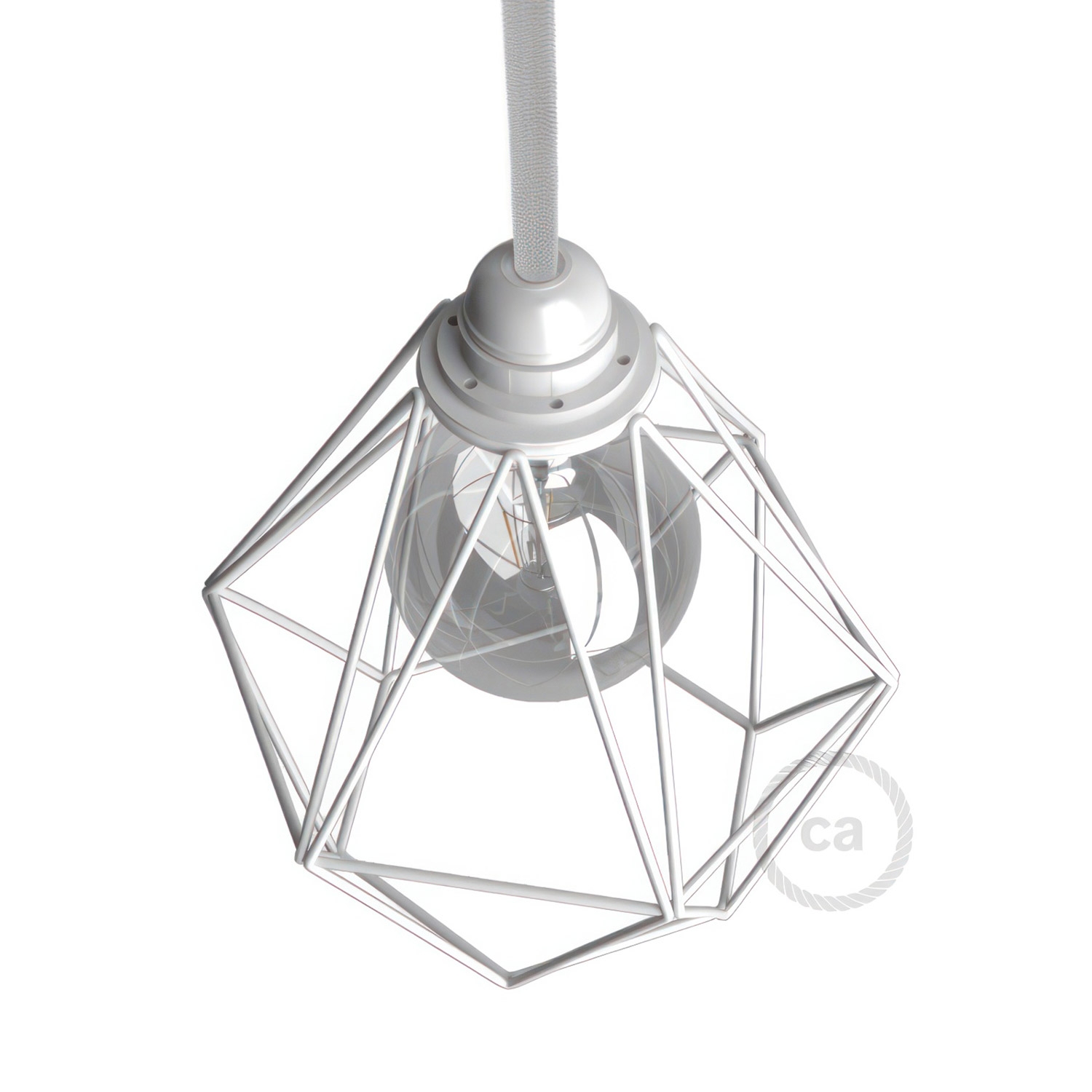 Naked light bulb cage metal lampshade Diamond with E27 fitting