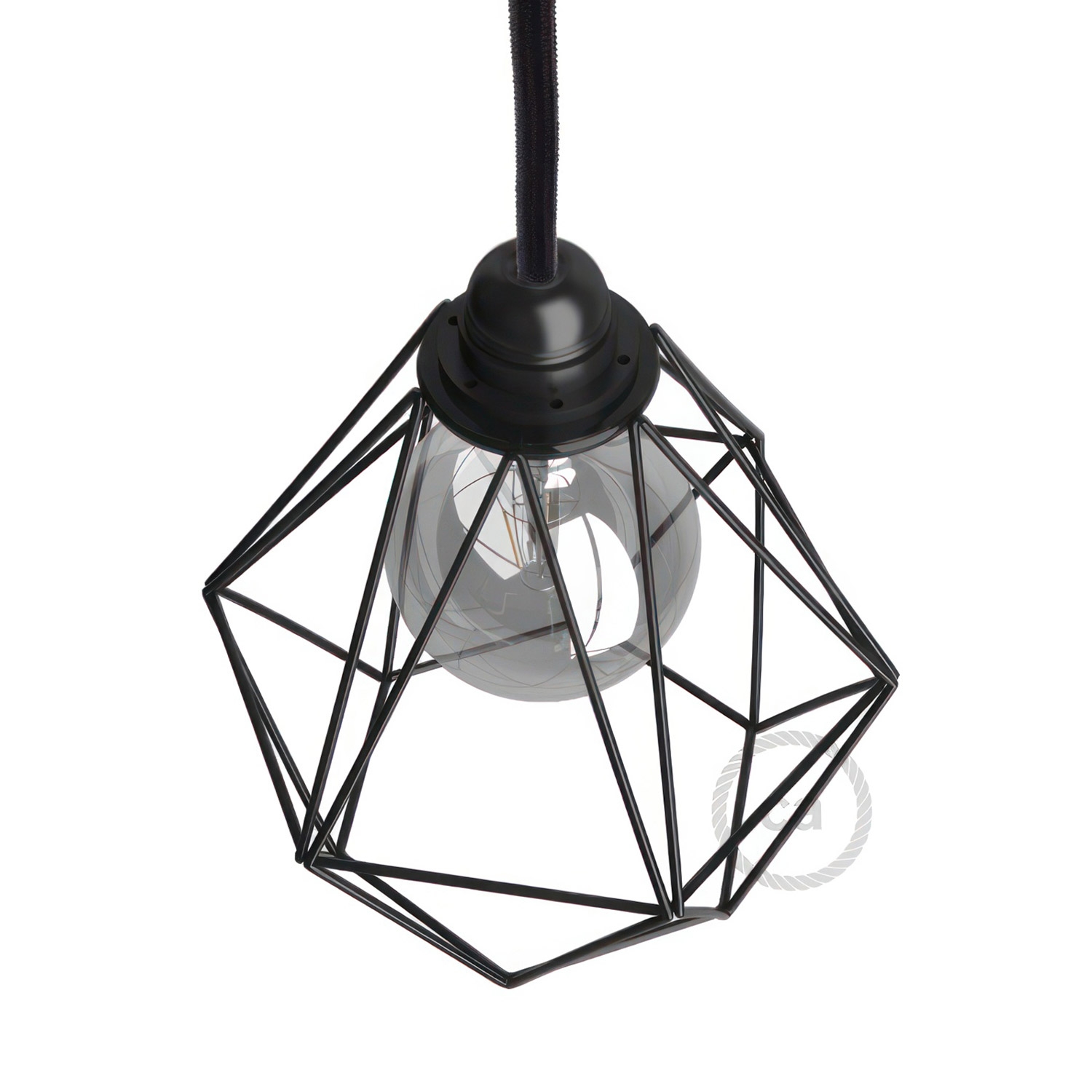 Naked light bulb cage metal lampshade Diamond with E27 fitting