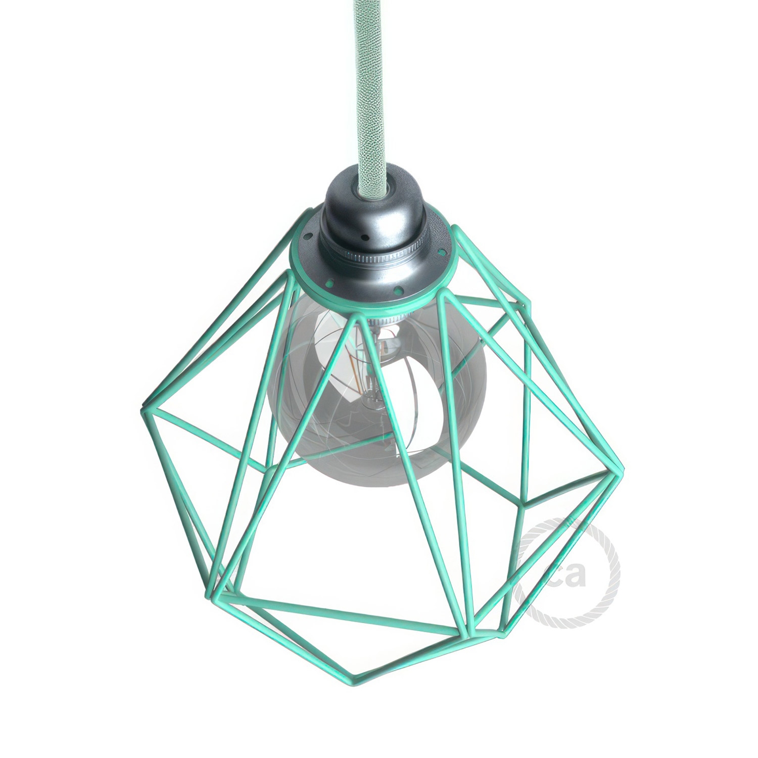 Naked light bulb cage metal lampshade Diamond with E27 fitting